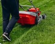 Lawn mowing.